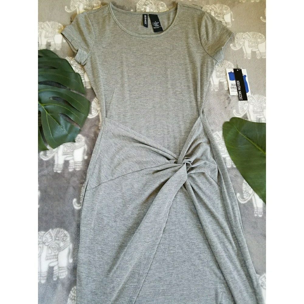 Gray Midi Knot Dress